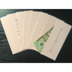 8 pink laminated cash envelopes